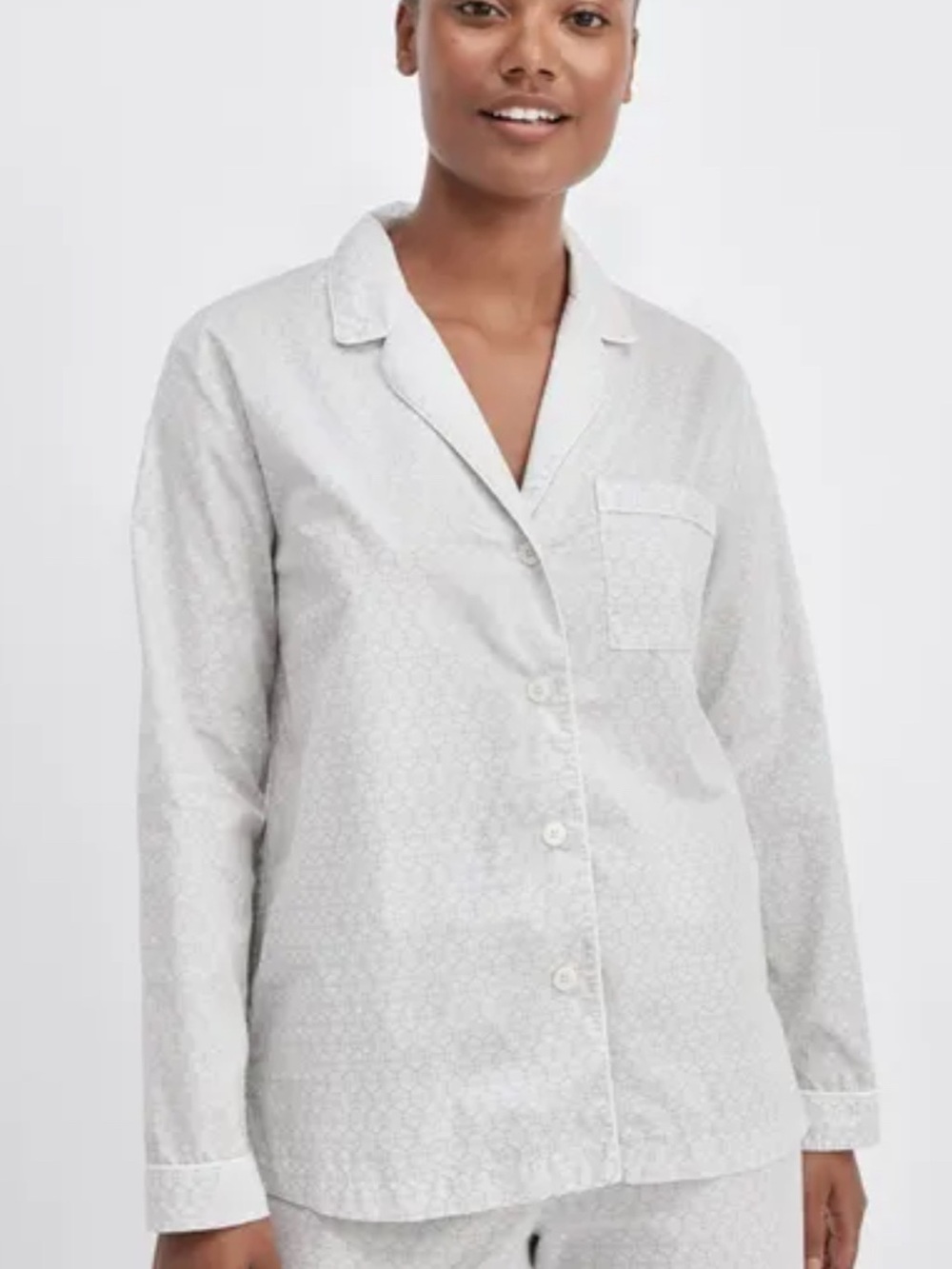 Pj shirt Haven Well Within Gray pajama Shirt button NWTS Sz M
